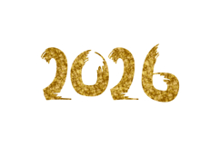 Glitter gold hand drawn 2026 number element design Product Image 1