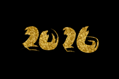 Glitter gold hand drawn 2026 number element graphic Product Image 2