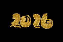 Glitter gold hand drawn 2026 number element graphic Product Image 2