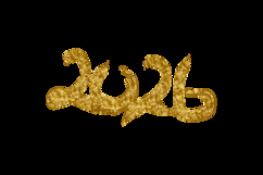 Glitter gold hand drawn 2026 number element isolated Product Image 2