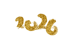 Glitter gold hand drawn 2026 number element vector Product Image 1