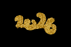 Glitter gold hand drawn 2026 number element vector Product Image 2
