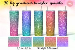 Glitter Gradient Tumbler Sublimation Wrap Design for 20 Oz