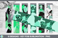 Bundle of six green camo key fob sublimation designs