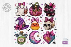 Glitter Halloween Girly Clipart Bundle PNG Product Image 2