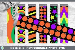 Bundle of six Glitter Halloween key fob sublimation designs.