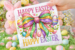 Happy Easter Glitter PNG, Bunny Easter PNG, Easter Egg PNG Product Image 1