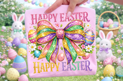 Happy Easter Glitter PNG, Bunny Easter PNG, Easter Egg PNG Product Image 3