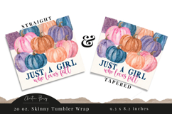 Glitter Just A Girl Who Loves Fall Tumbler Wrap PNG Product Image 3