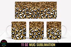 Glitter Leopard Mug Sublimation I 11 Oz Mug Sublimation PNG