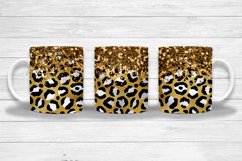 Glitter Leopard Mug Sublimation I 11 Oz Mug Sublimation PNG