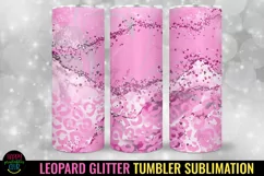 Glitter Leopard Tumbler Sublimation I 20 Oz Tumbler PNG