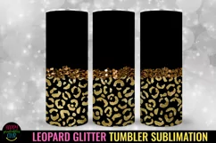 Glitter Leopard Tumbler Sublimation I 20 Oz Tumbler Wrap PNG