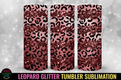 Glitter Leopard Tumbler Sublimation I 20 Oz Tumbler Wrap PNG
