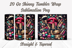 Makeup Tumbler Wrap, Makeup Artist Tumbler PNG, Makeup PNG Product Image 2