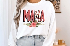 Mama glitter floral png, Mother's Day glitter mama word art Product Image 6