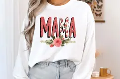 Mama glitter floral png, Mother's Day glitter mama word art Product Image 6