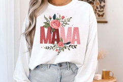 Mama glitter floral png, Mother's Day glitter mama word art Product Image 3