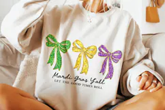 Mardi Gras Y'all PNG, Coquette Bow, Let The Good Times Roll Product Image 2