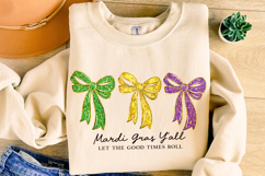 Mardi Gras Y'all PNG, Coquette Bow, Let The Good Times Roll Product Image 4