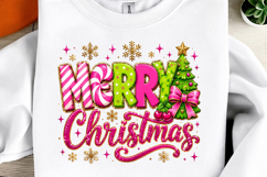 Glitter Merry Christmas Sublimation Png Product Image 2