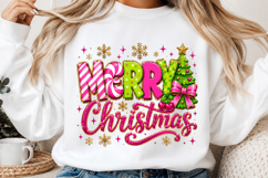 Glitter Merry Christmas Sublimation Png Product Image 3