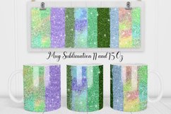 Green Glitter Brushstrokes Mug Sublimation 
