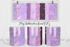Purple Glitter Mug Wrap | Coffee Mug Sublimation Product Image 1