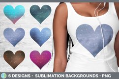 Bundle of six Glitter Ombre hearts clipart