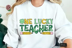Glitter One Lucky Teacher PNG | St Patrick's PNG Product Image 1