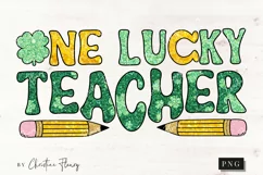 Glitter One Lucky Teacher PNG | St Patrick's PNG Product Image 4