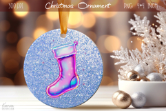 Christmas Iridescent Ornament|Neon Round Ornament Product Image 1