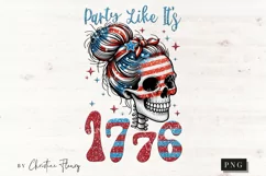 Party like It's 1776 Skeleton Patriotic PNG | 4th Of July Product Image 4