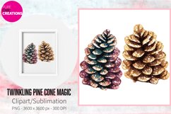 Twinkling Pine Cone Magic Clipart|Pine Cone Sublimation|Pine Product Image 1