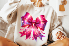 Pink Glitter Coquette Bow PNG, Coquette Bow PNG, Pink Ribbon Product Image 3