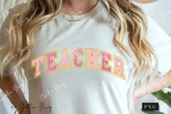 Glitter Pink Teacher PNG | Back To School PNG Product Image 2