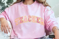 Glitter Pink Teacher PNG | Back To School PNG Product Image 3