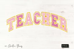 Glitter Pink Teacher PNG | Back To School PNG Product Image 4