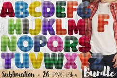 Glitter plaid alphabet design for sublimation craft