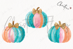 Brush Stroke Pumpkin Clipart | Girly Fall PNG Product Image 3