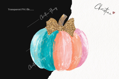 Brush Stroke Pumpkin Clipart | Girly Fall PNG Product Image 2