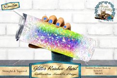 This is a glitter rainbow burst tumbler wrap design sized to fit sublimation 20oz skinny tumbler blanks.