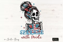 Sparkle With Pride Skeleton Patriotic PNG | 4th Of July PNG Product Image 4