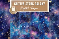 Glitter Stars Galaxy Digital Paper Bundle Product Image 1
