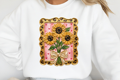 Glitter Summer Sunflower Coquette Bow Png Product Image 2