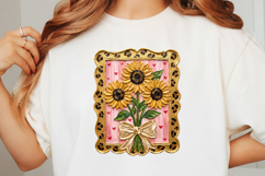 Glitter Summer Sunflower Coquette Bow Png Product Image 3