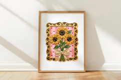 Glitter Summer Sunflower Coquette Bow Png Product Image 5