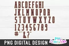 Glitter Tall PNG Alphabet | Maroon White and Gold Alphabet Product Image 2