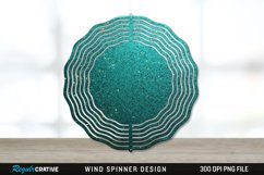 Glitter Teal Wind Spinner Sublimation PNG Design Product Image 1