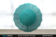 Glitter Teal Wind Spinner Sublimation PNG Design Product Image 1